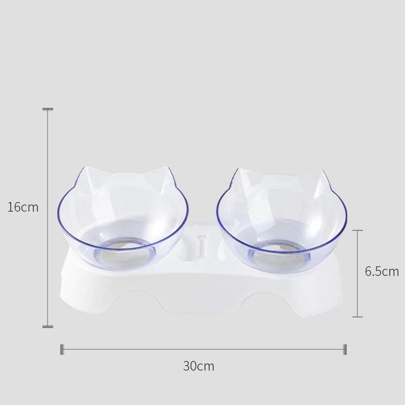 Comedero Elevado Transparente para Gatos – Simple o Doble