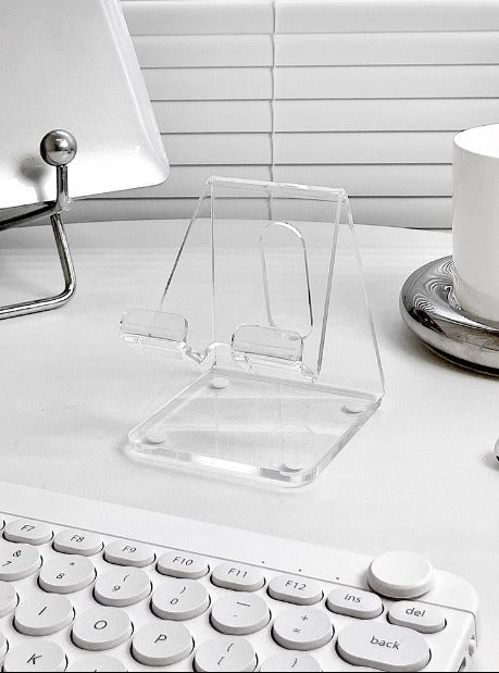 Soporte Acrílico Transparente para Celular de Escritorio