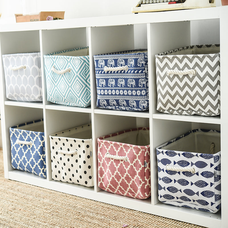 Cesta Organizadora Plegable de Tela con Asas
