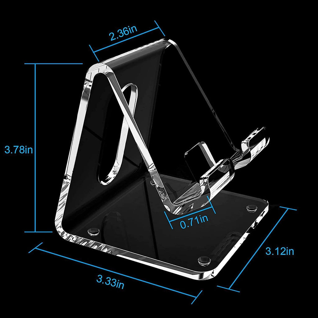 Soporte Acrílico Transparente para Celular de Escritorio