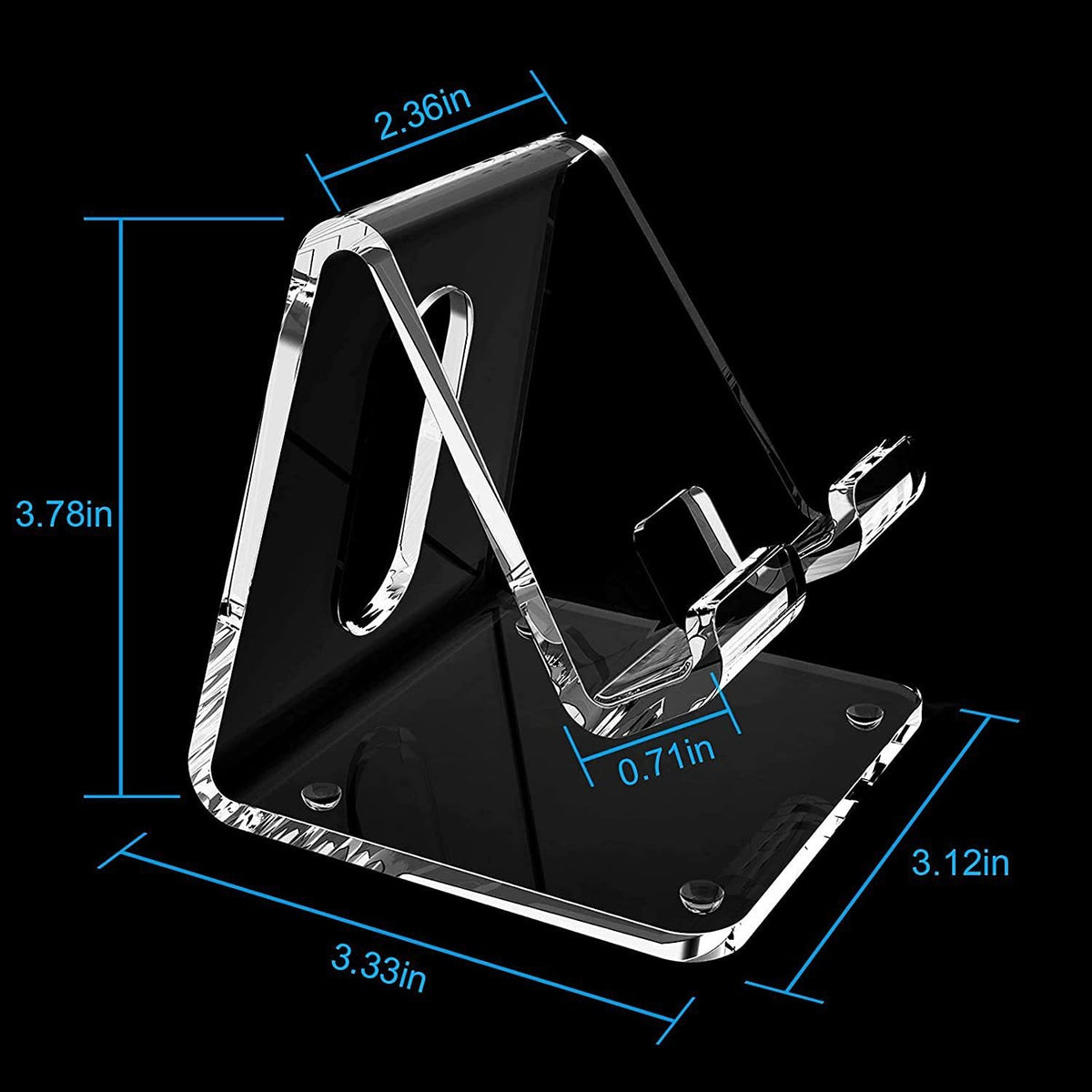 Soporte Acrílico Transparente para Celular de Escritorio