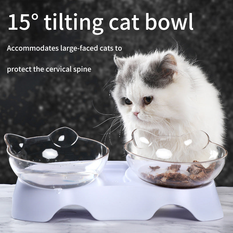 Comedero Elevado Transparente para Gatos – Simple o Doble