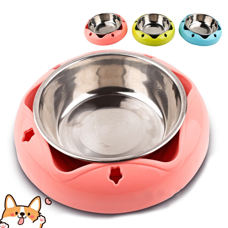 Comedero Antideslizante de Acero Inoxidable para Perros y Gatos