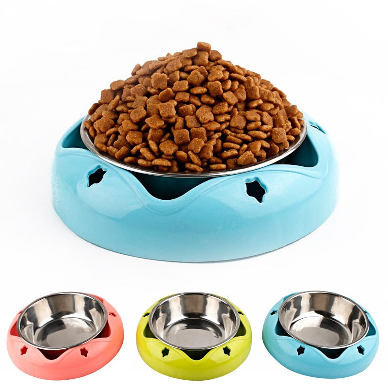 Comedero Antideslizante de Acero Inoxidable para Perros y Gatos