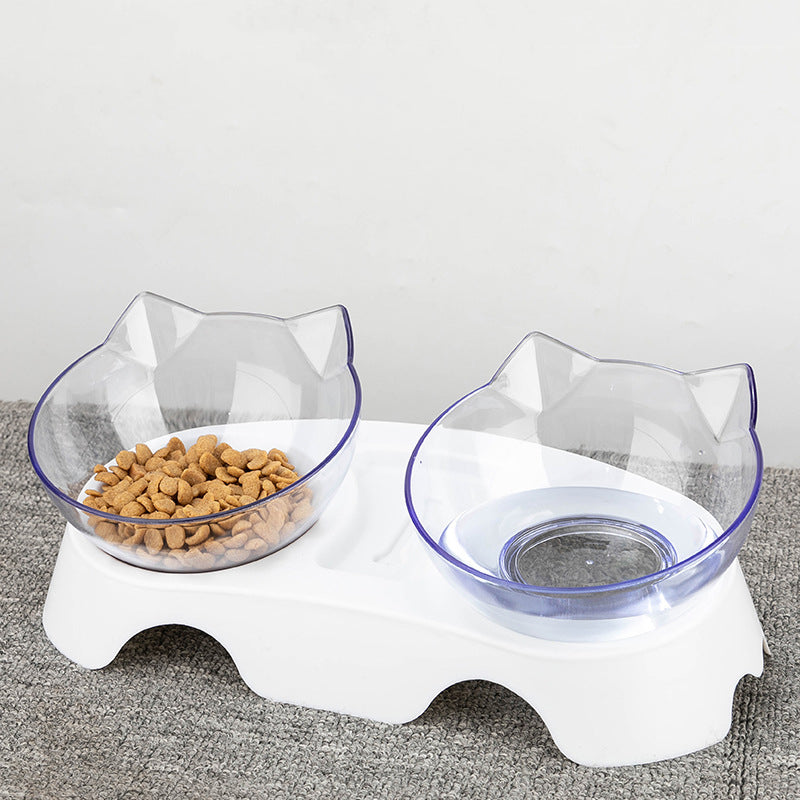 Comedero Elevado Transparente para Gatos – Simple o Doble