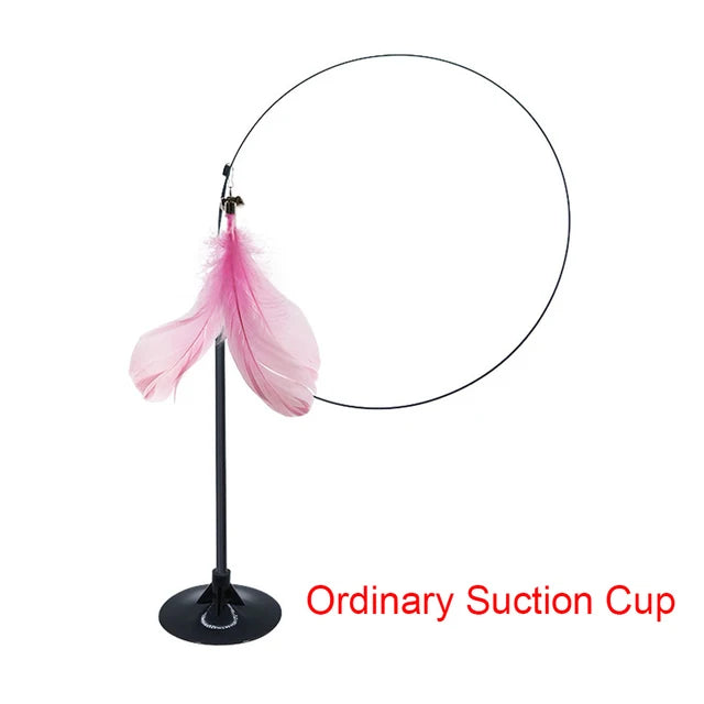 Juguete Interactivo con Plumas y Ventosa para Gatos