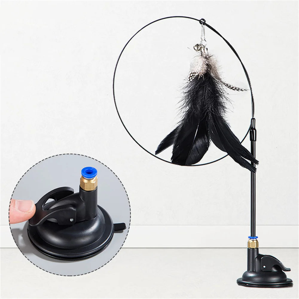 Juguete Interactivo con Plumas y Ventosa para Gatos