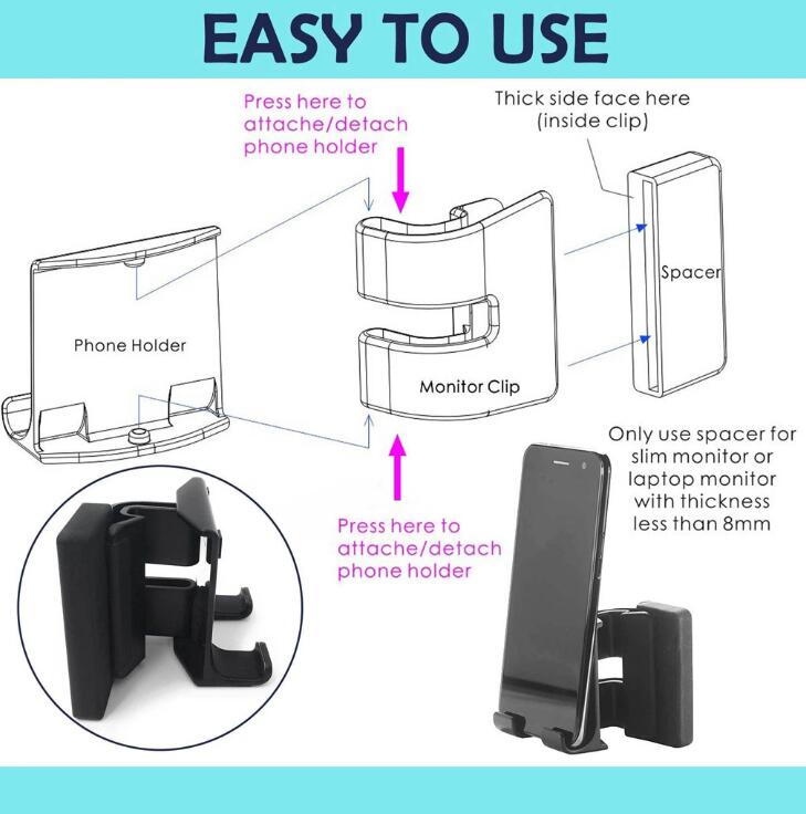 Soporte Ajustable para Celular en Notebook o Monitor