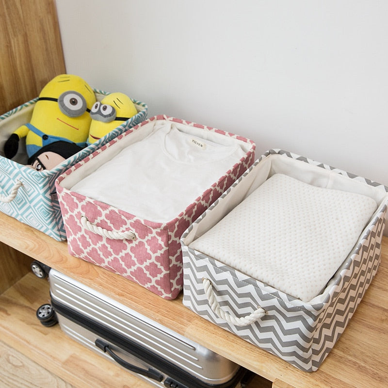Cesta Organizadora Plegable de Tela con Asas