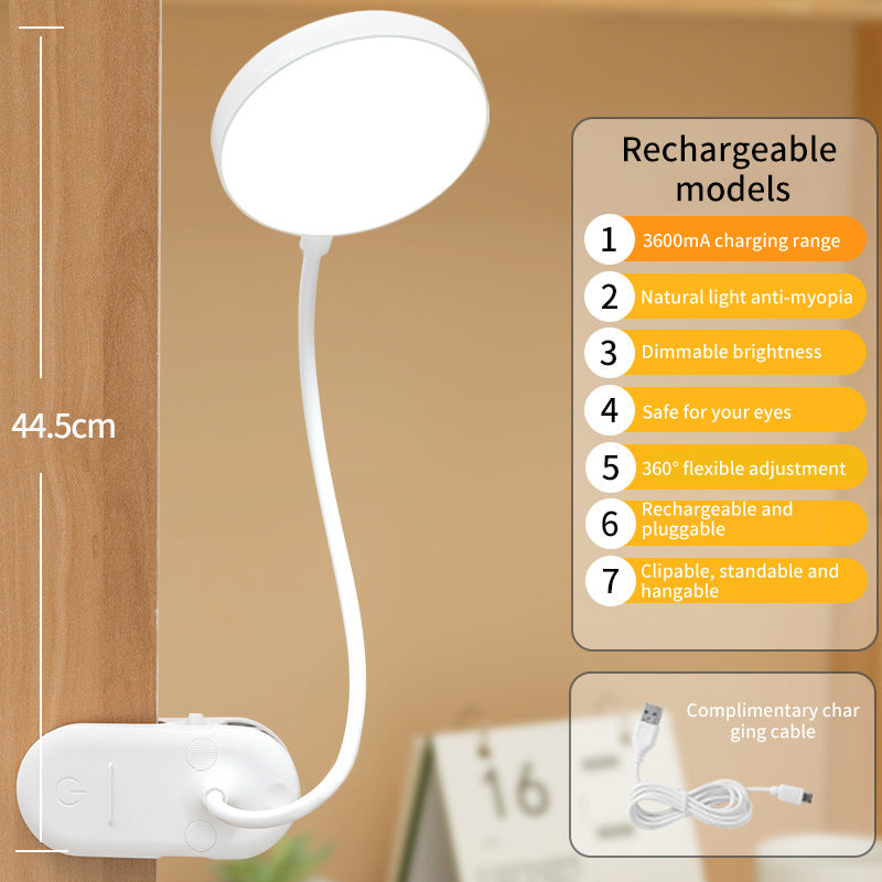 Lámpara LED Recargable con Pinza para Escritorio