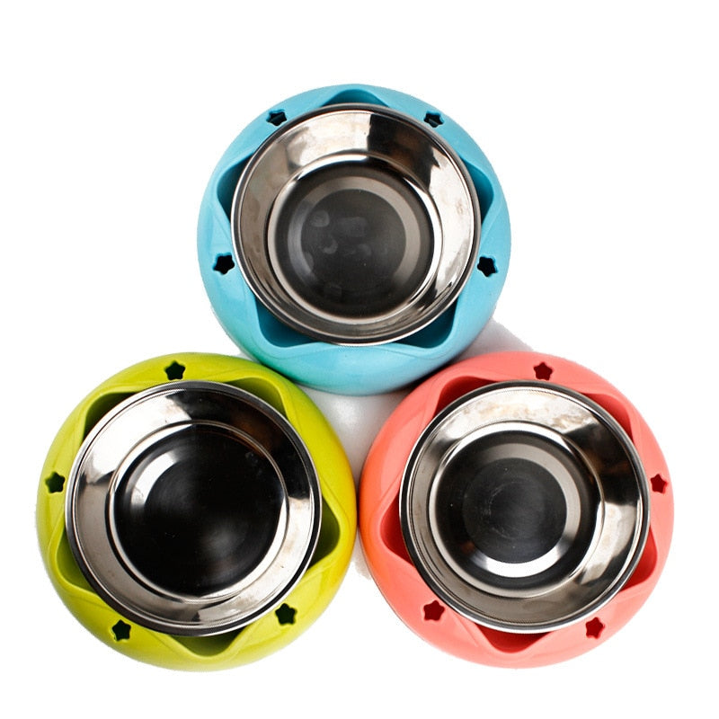 Comedero Antideslizante de Acero Inoxidable para Perros y Gatos