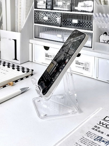 Soporte Acrílico Transparente para Celular de Escritorio
