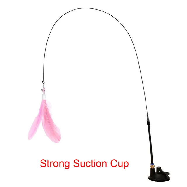 Juguete Interactivo con Plumas y Ventosa para Gatos