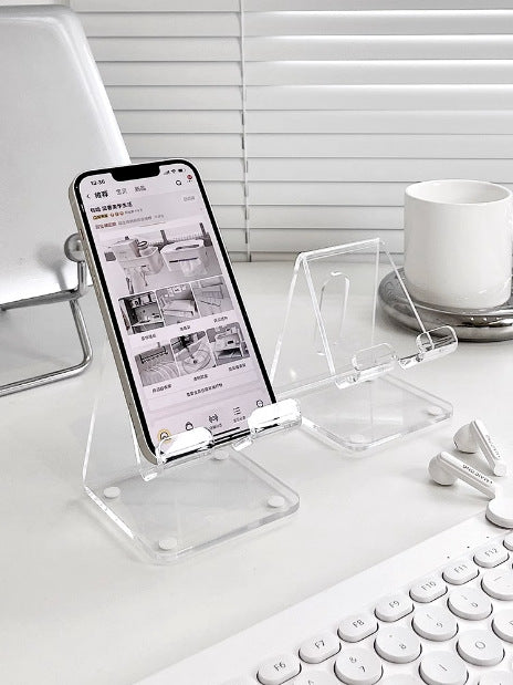 Soporte Acrílico Transparente para Celular de Escritorio