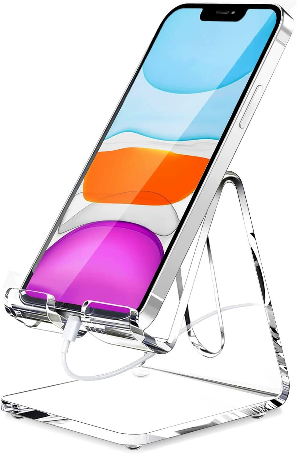 Soporte Acrílico Transparente para Celular de Escritorio