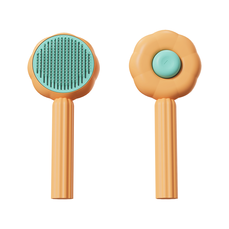 Cepillo Autolimpiante para Perros y Gatos con Diseño de Flor