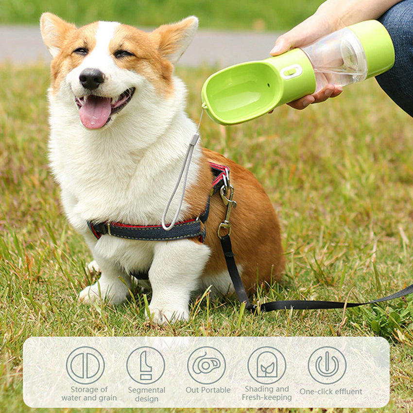 Botella Portátil con Bebedero para Perros y Gatos